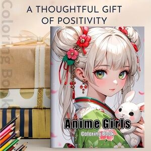 Anime Girls Stress Relieving Coloring Book NEW